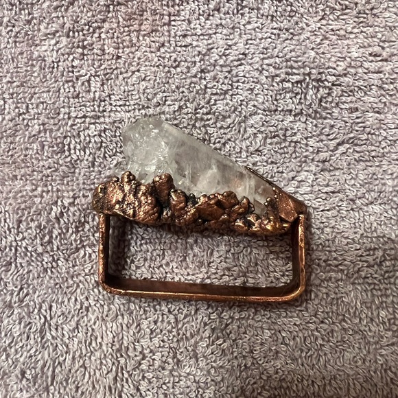 Clear quartz cluster ring - Picture 2 of 2